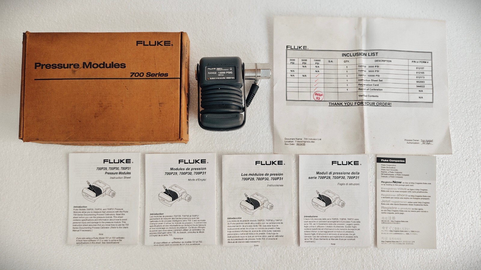 Fluke 700p31 / 700P31 Pressure Module Range 10000 PSIG 690 Bar